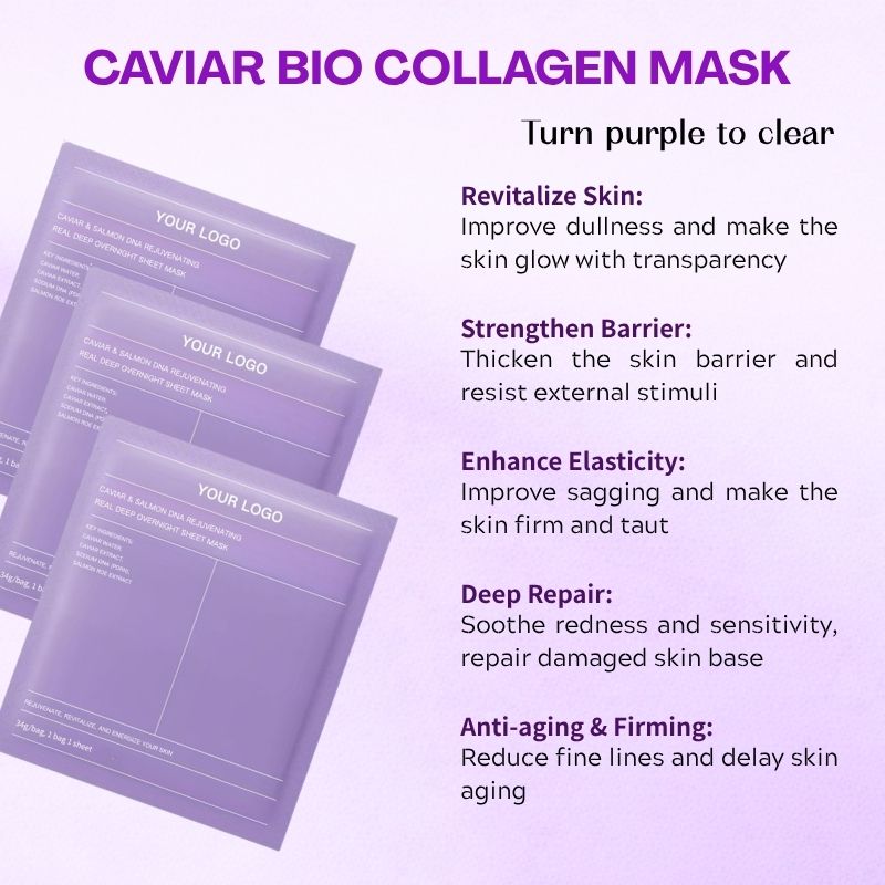 Private Label Korean Overnight Mask Caviar Salmon PDRN Bio Collagen Real Deep Mask For Firming Skin