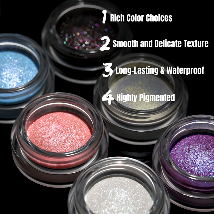 Custom Logo Smooth Cream Eyeshadow Wholesale Customized Cosmetics High Pigment Shimmer Gel Eye Shadow