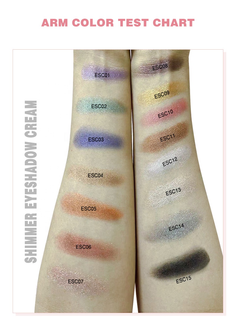 15colors High Pigment Customized Glitter Eye Shadow Private Label Single Shimmer Eyeshadow Cream