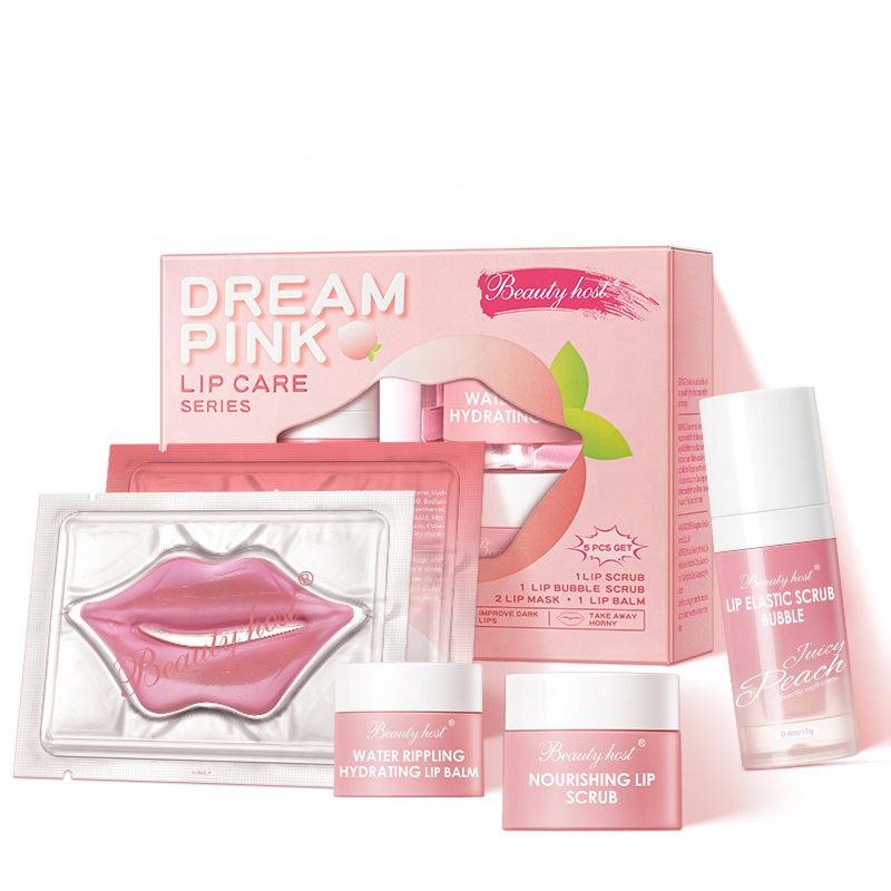 Lip Skin Care Travel Kit Private Label Nourishing Remove Dead Skin Lip Balm Stick Mask Exfoliating Scrub 5PCS Lip Care Set