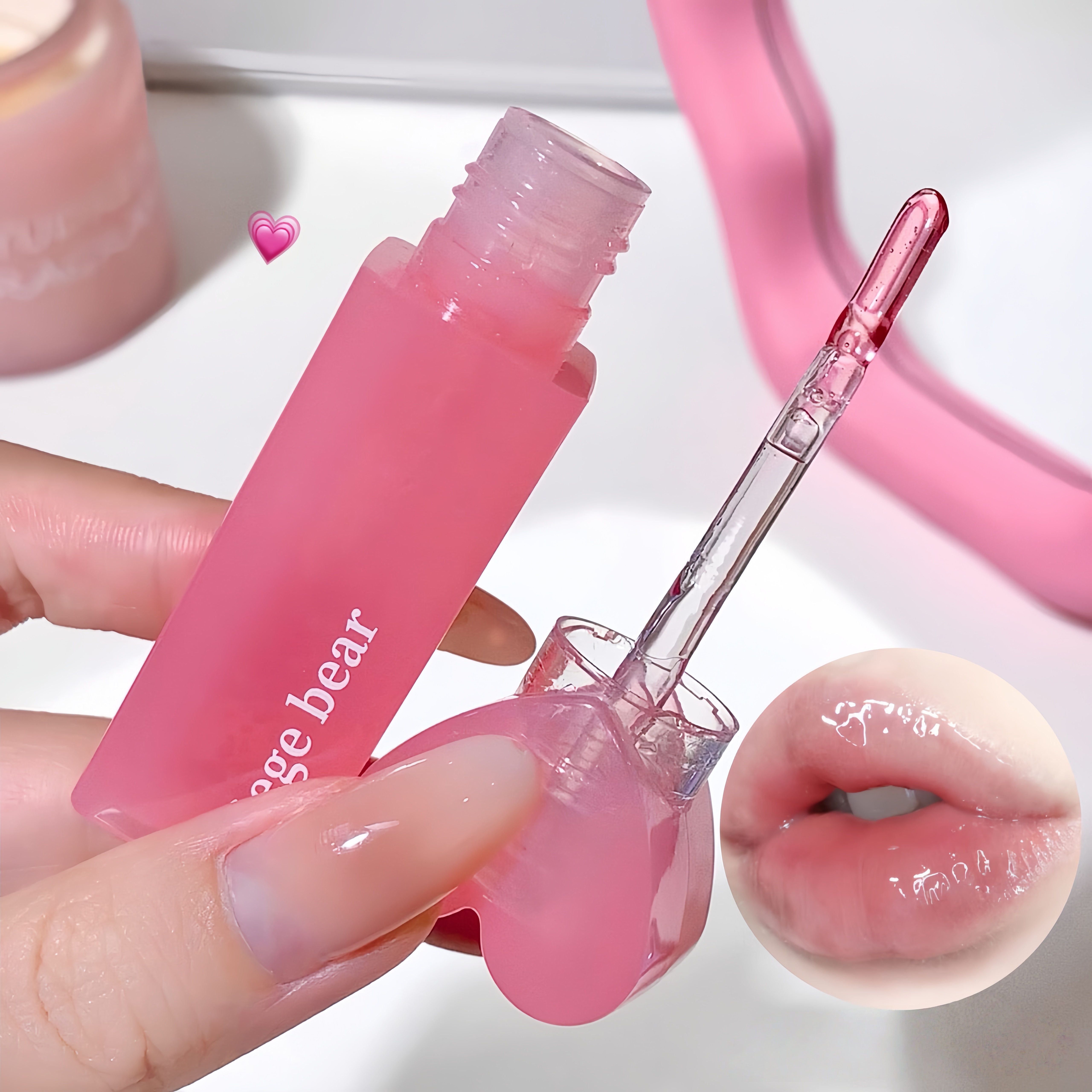 Sweet Fruit Extract Vegan Moisturizing Hydrating Watery Plump Lip Gloss Layerable Youthful Nude Lip Makeup Lip Primer Daily