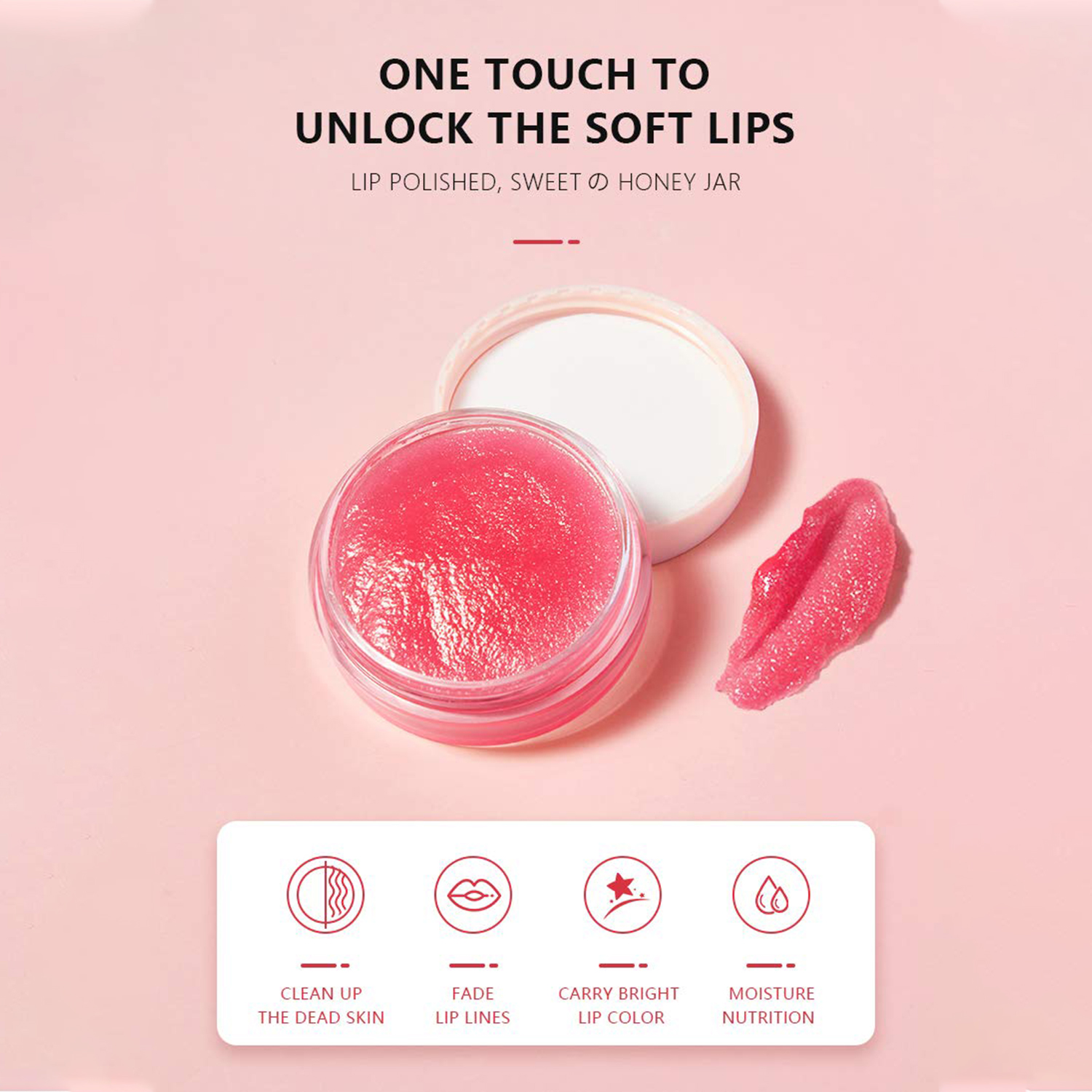 Private Label Beauty Natural Whitening Organic Vegan Pink Lip Scrub Lip Care