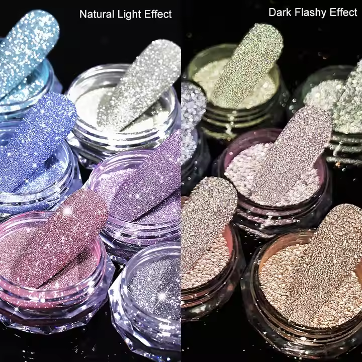 Cosmetic Diamond Metallic Pigments Glitter Eyeshadow Loose Powder Shimmer Pearl for Christmas Decorations