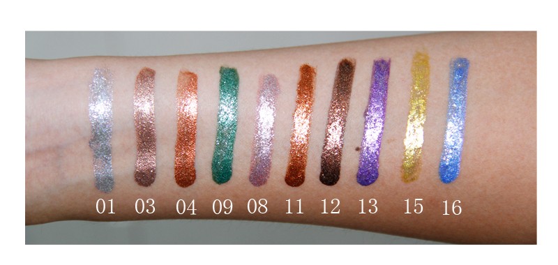 Liquid eyeshadow swatches