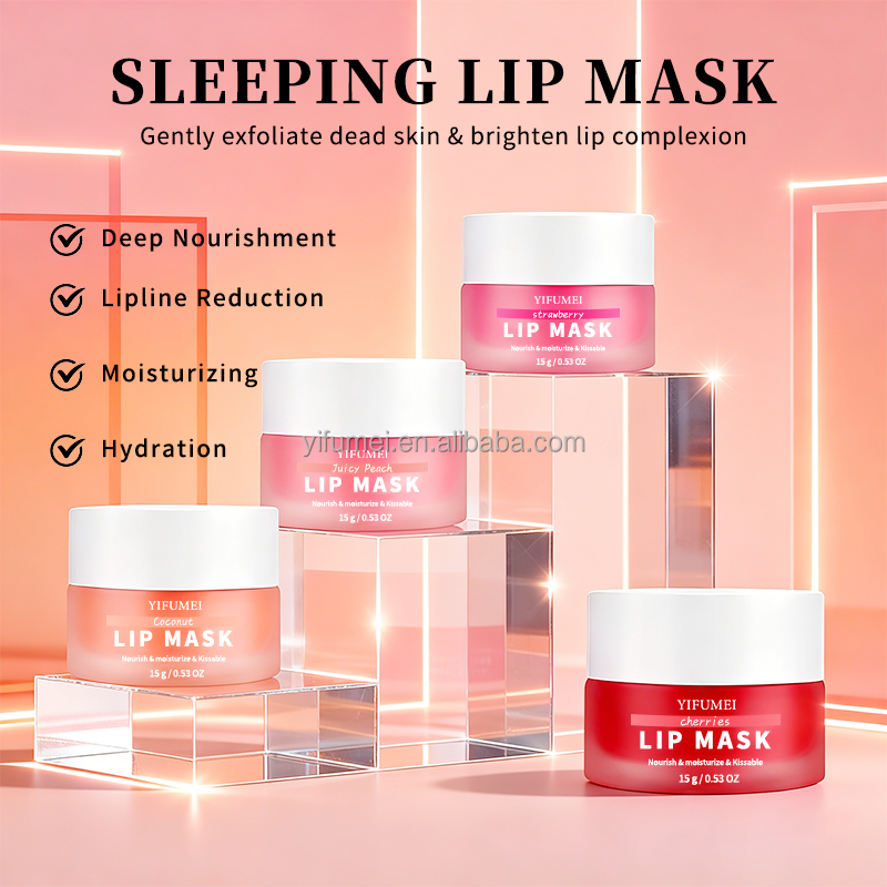 Custom Logo Lip Balm Pink Peach Hyaluronic Acid Vegan Organic Lip Mask Moisturizing Repair Anti Chapped Lip Care For Daily Use