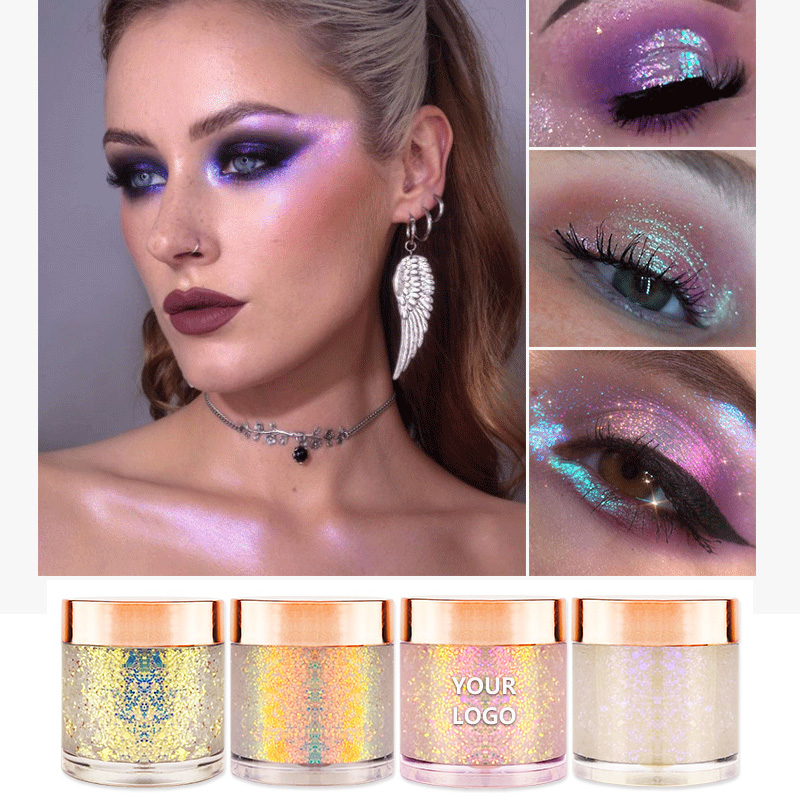 Hot Sales Duochrome Eyeshadow Pigment 5g Chunky Mix Glitter for Dark Skin Tones Loose Chunky Glitter Eyeshadow Shimmer Finish