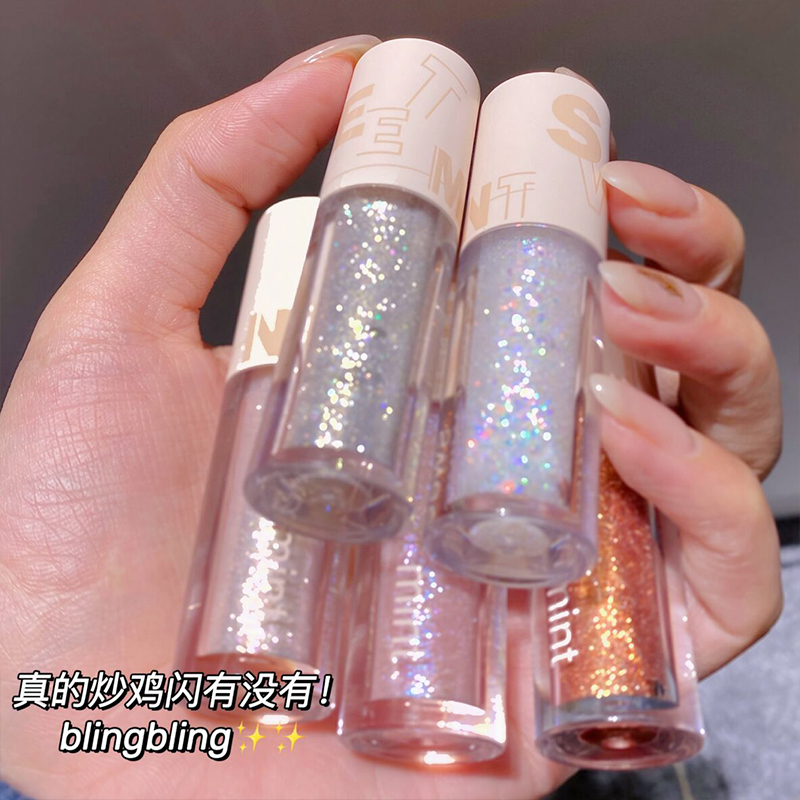 Sweet Mint Mineral Liquid Eyeshadow Single Wet Eyeshadow with Fine Glitter Pearlescent Water Resistant Long Lasting Waterproof
