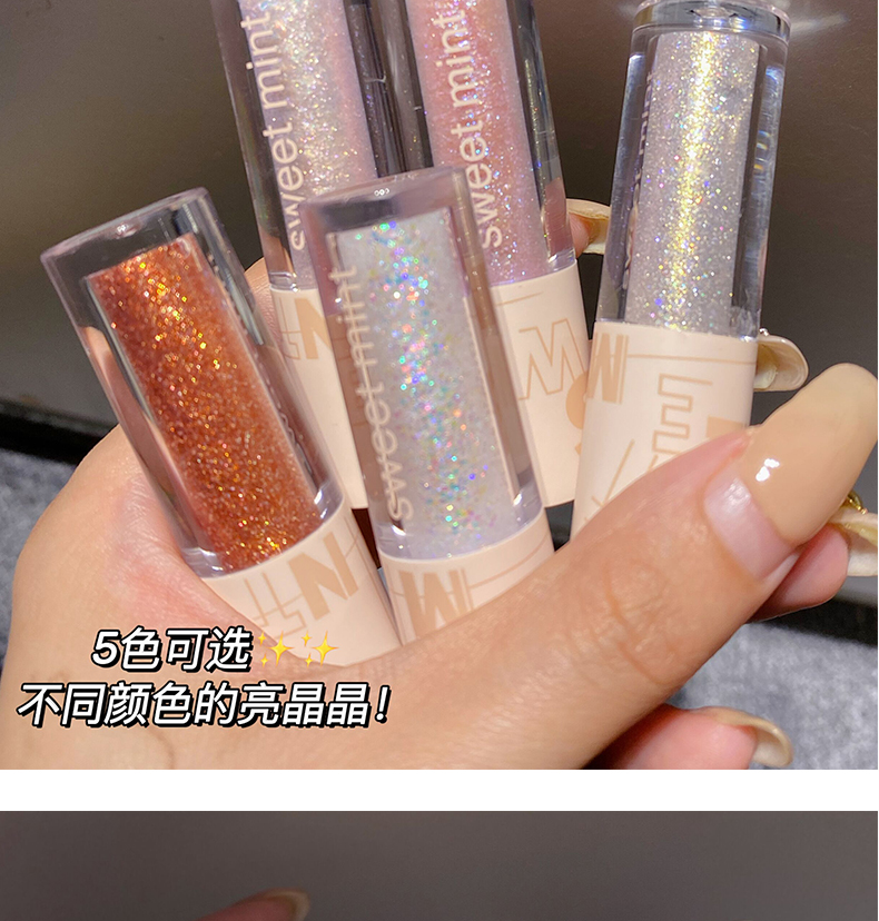 Sweet Mint Mineral Liquid Eyeshadow Single Wet Eyeshadow with Fine Glitter Pearlescent Water Resistant Long Lasting Waterproof