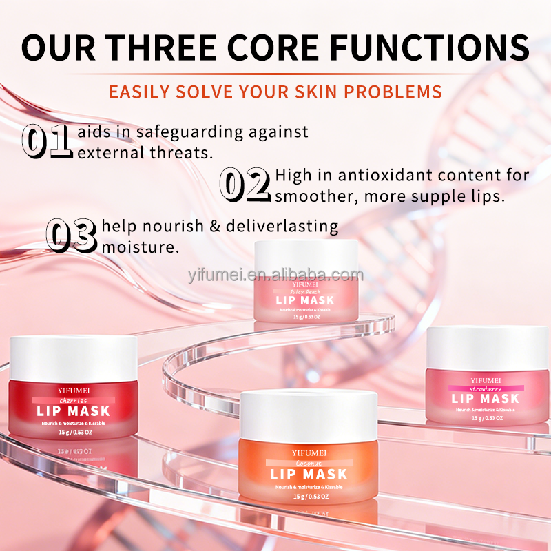 Custom Logo Lip Balm Pink Peach Hyaluronic Acid Vegan Organic Lip Mask Moisturizing Repair Anti Chapped Lip Care For Daily Use