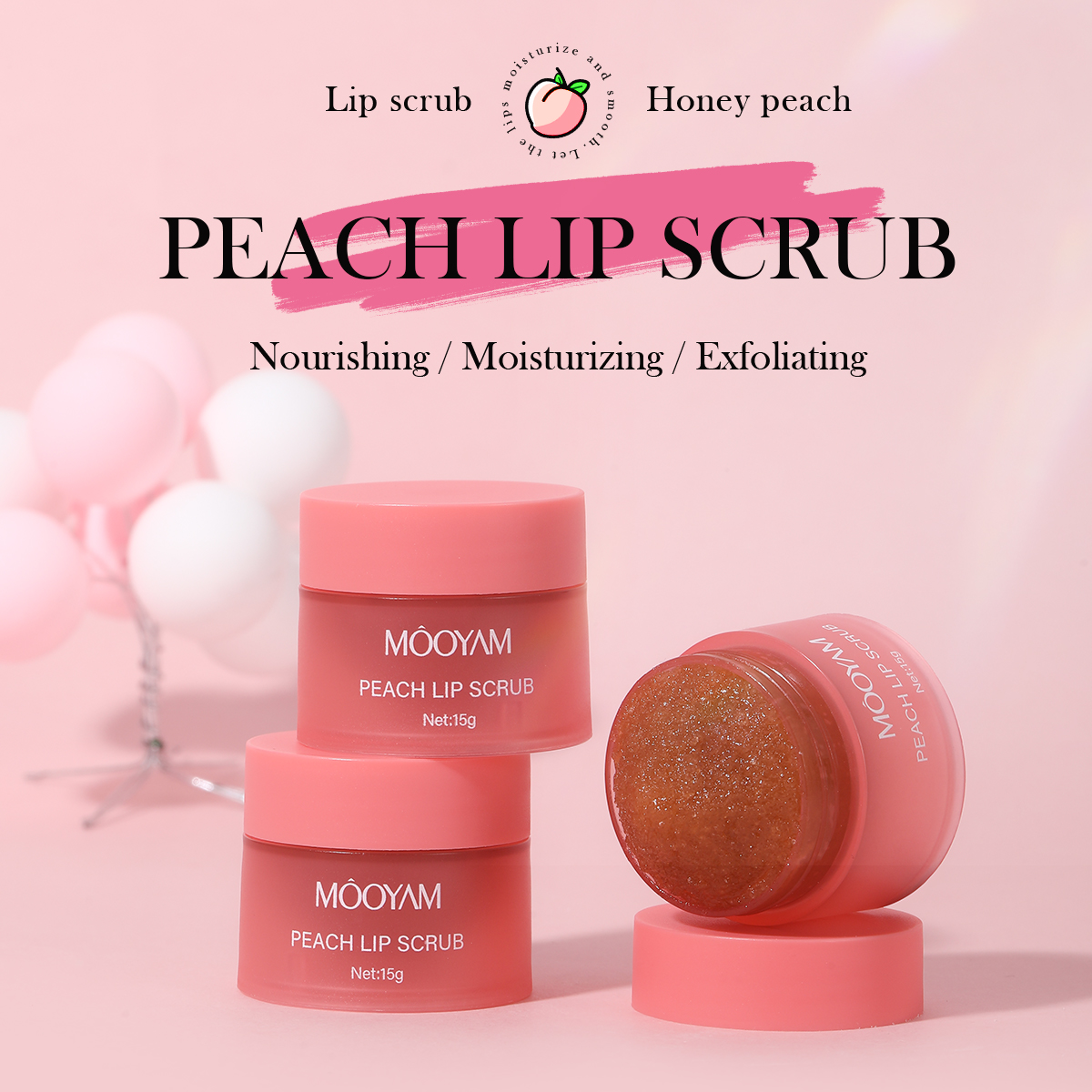 OEM Lip Scrub Cream Private Label Herbal Infused Exfoliating Moisturizer Peach Blueberry Watermelon Flavors for Lip Care
