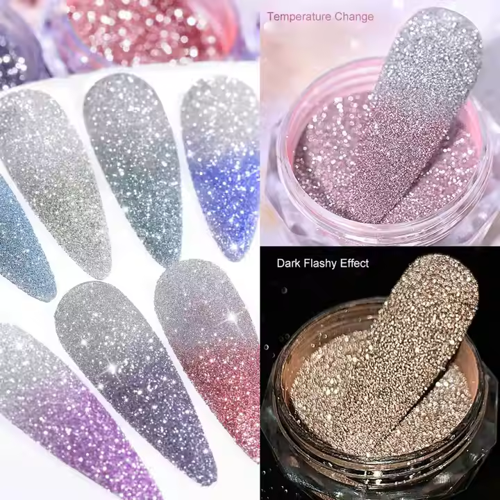 Cosmetic Diamond Metallic Pigments Glitter Eyeshadow Loose Powder Shimmer Pearl for Christmas Decorations