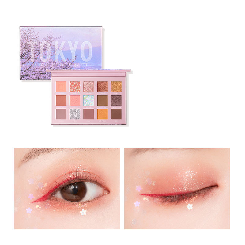 Duoduo DFA100 Vegan 15 Colors Cosmetics Powder Glitter Loose Moisturizing High Pigment Eyeshadow Palette