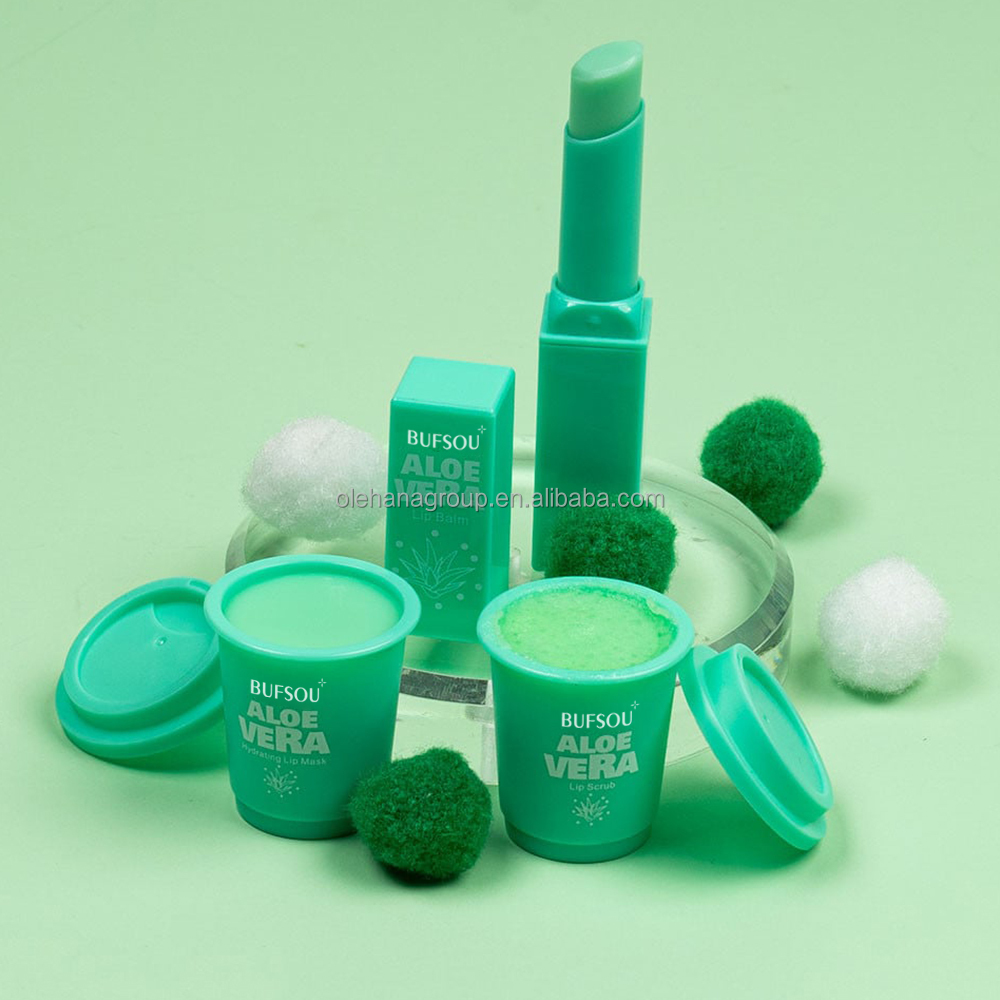 Private Label 3 in 1 Scrub Lip Sleeping Mask Balm Strawberry Collagen Moisturizing Anti-aging Exfoliating Soft Lip Care Set