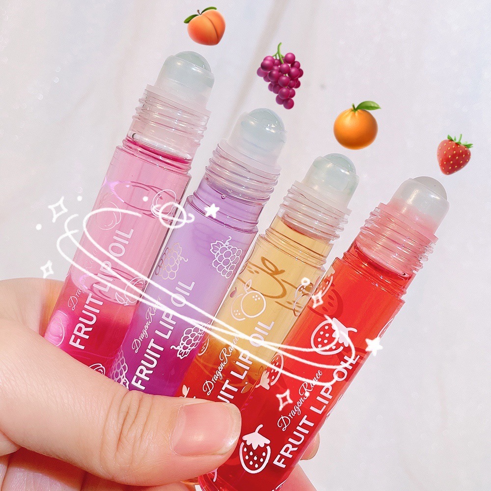 Fresh Fruit Roll-on Lip Balm Lip Makeup Primer Moisturizing Clear Transparent Oil Long Lasting Hydrating Lip Gloss Cosmetics
