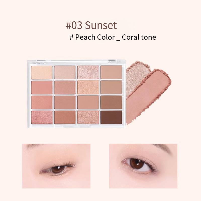 Vegan Luxury Cream Eyeshadow Palette 16 Colours Waterproof Matte Shimmer Finish Light Dark Skin Suitable Cute Pressed Dry Powder
