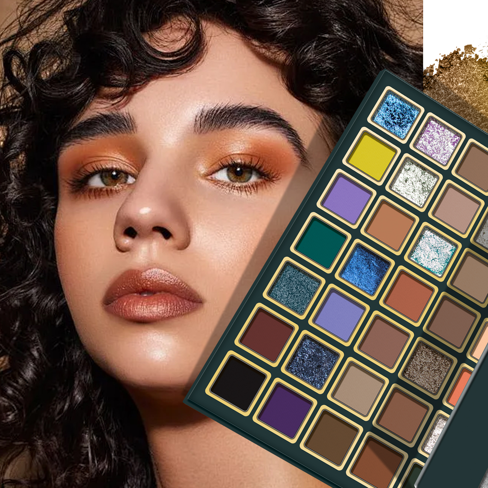 Ultra-Pigmented 35-Color Prismatic Pro Palette Bold Cream-Butter Shadows with Iridescent Shine Blendable Luxury Eye Shadow