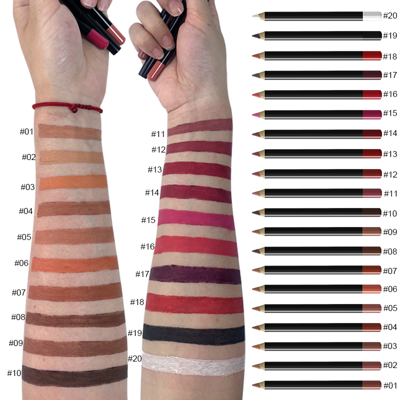 Wholesale Black Packaging Lip Liner Pencil Private Label Waterproof Vegan Custom Lip Pencil