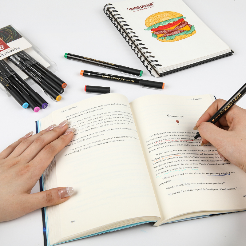 MOBEE 9colors P-621A9EF05 Multicolor Fine Liner Pen OEM ODM Available Water-based Pigment Liner Sketch School Fineliner Pen