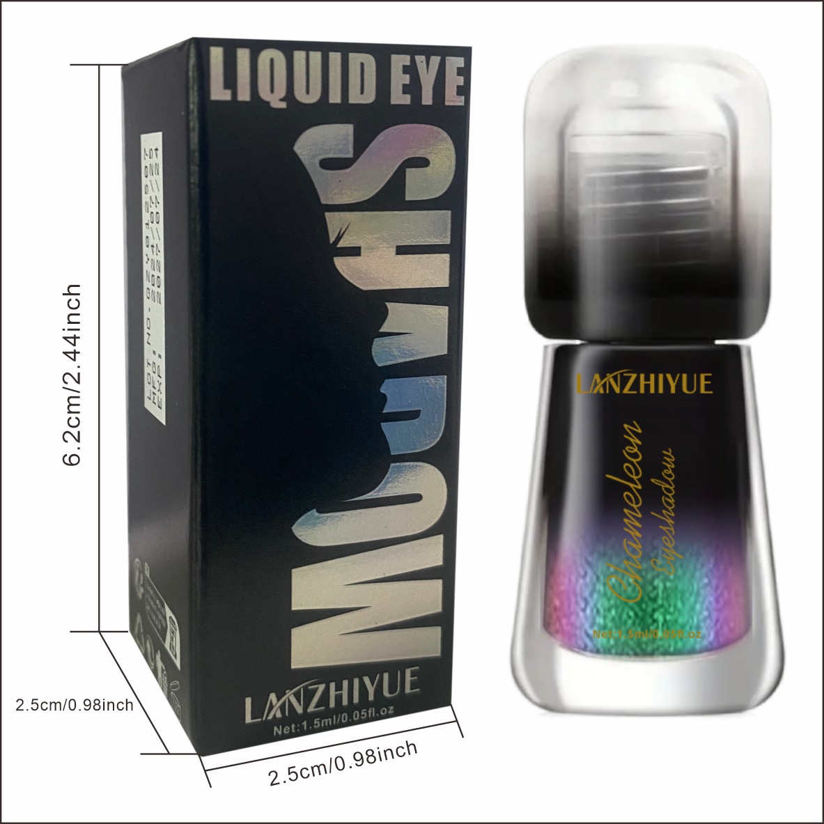 Exclusive 6-Color Chameleon Under-Eye Liquid Eyeshadow with Fine Glitter Pearlescent &amp; Polarized Finish 5ml
