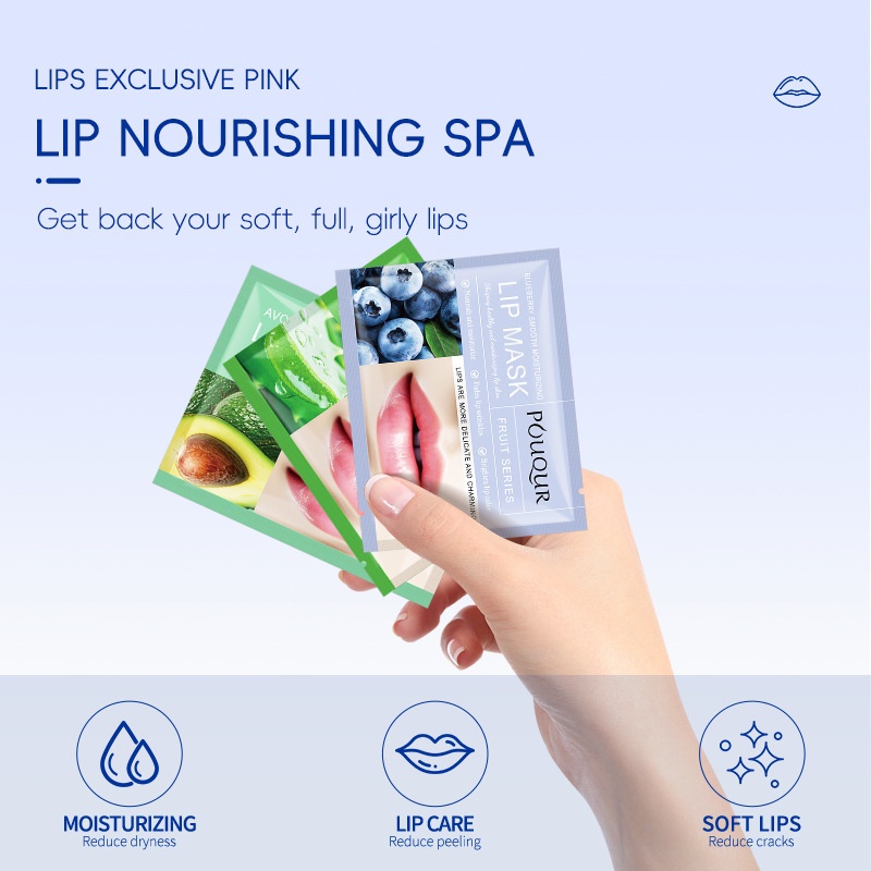 Wholesale Hydrating Collagen Lip Moisturizing Sheet Pouqur Light Lines Crystal Material Lip Mask Patch