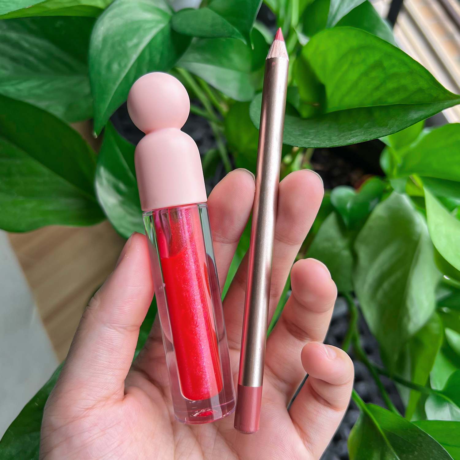 Wholesale Lip Gloss Kit Box Packaging Custom 2 In 1 Lipgloss Kits Lip Liner And Lip Gloss Set Custom Logo