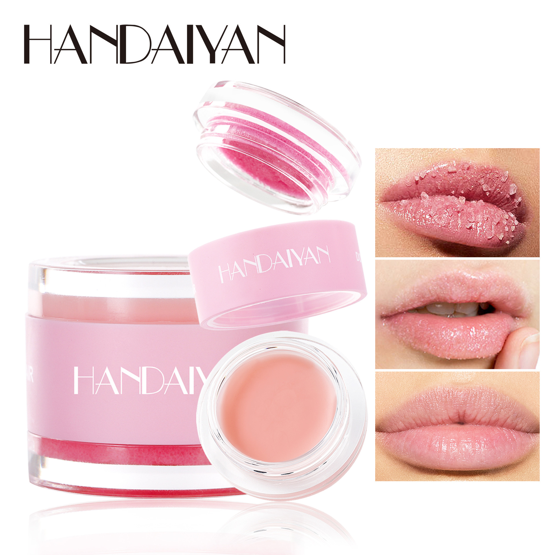 OEM Factory Custom Logo Vegan Fruit Strawberry Lip Exfoliator Waterproof Gel Mineral Lip Scrub Set