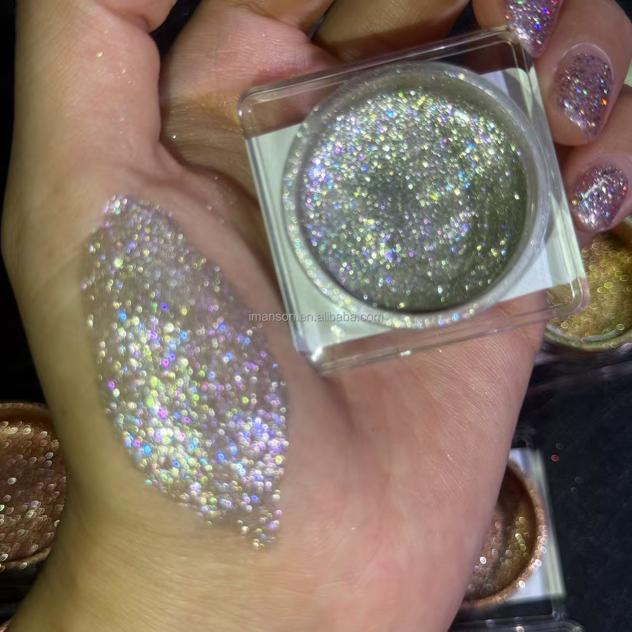 Custom Makeup Matte Creamy Chromic Rainbow Jelly Eyeshadow Gel Cream Bright Highlighter Metallic Glitter Eyeshadow