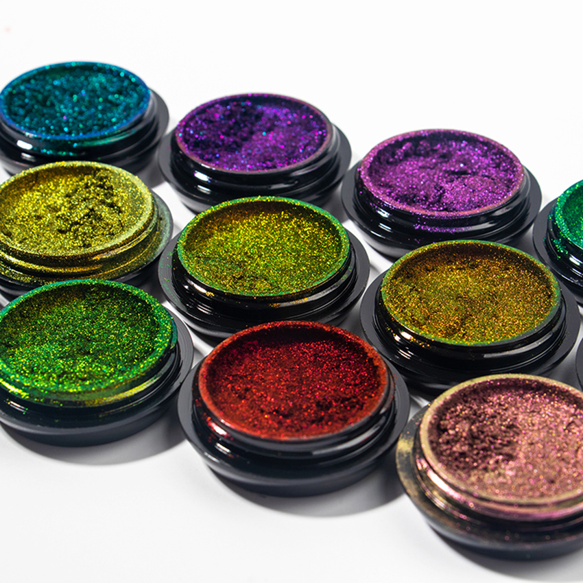 Loose Pigment Eye Shadow Powder Metallic Shimmer Multichrome Single Chameleon Cruelty Free Mineral High Pigment Long-Lasting