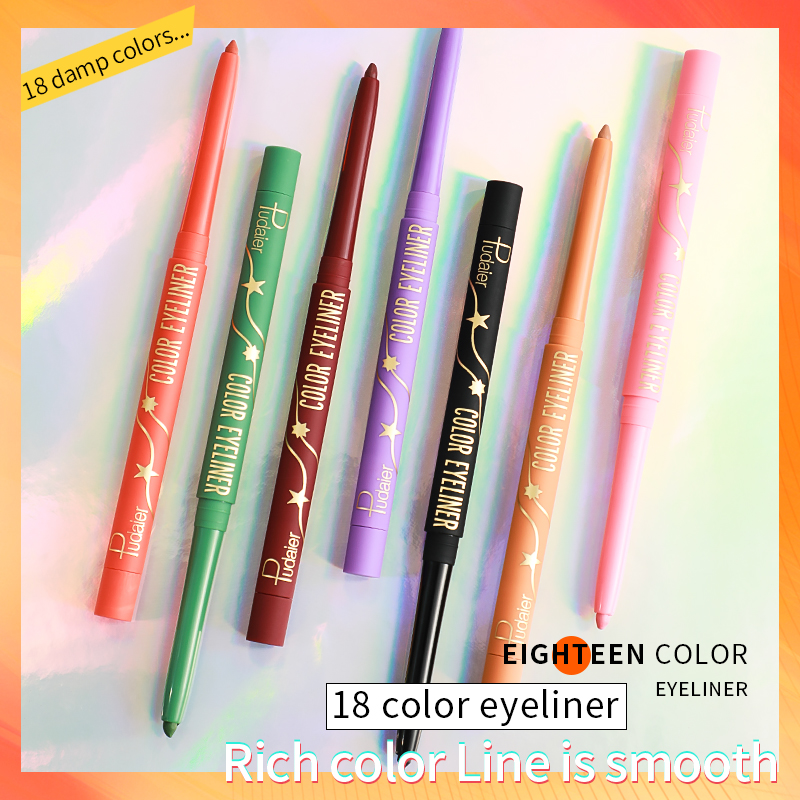Custom Logo Smooth Waterproof 18 Colors Matte Gel Eyeliner Pencil Private Label Long Lasting Non-fading Eyes Makeup