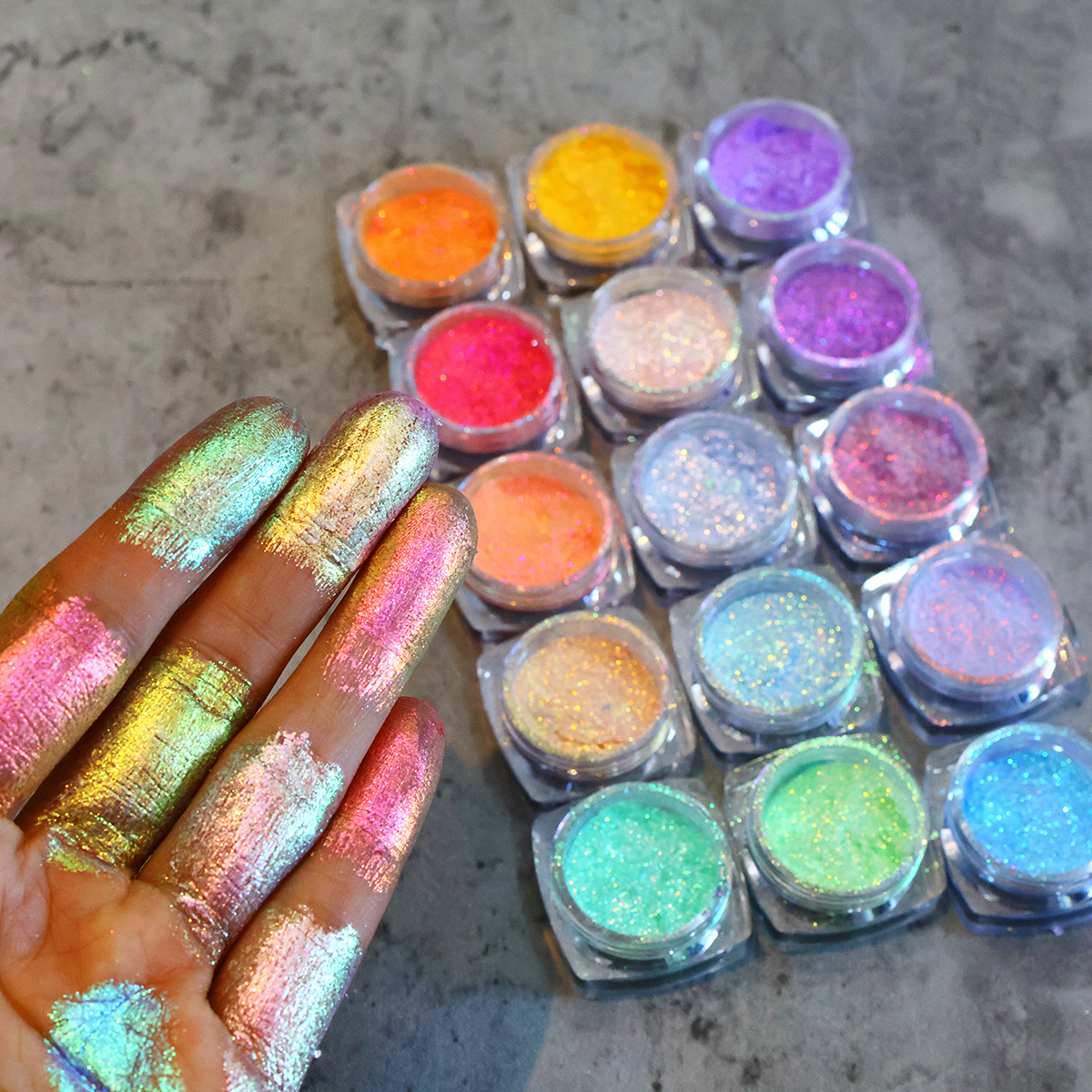 High Iridescence Aurora Multichrome Pigment Powder Loose Hypershift Eyeshadow Pigment, Candy Chameleon Color Shift for Eyes