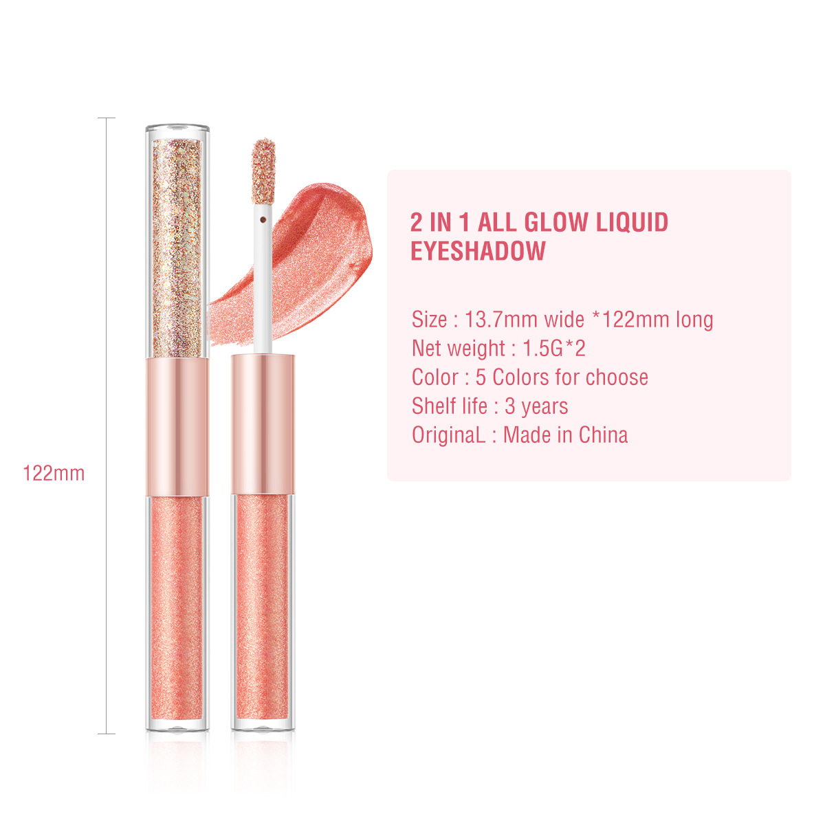 Duoduo PFE18 Custom logo Fashion Beauty Productcs Best Selling Colorful Glitter Liquid Eyeshadow