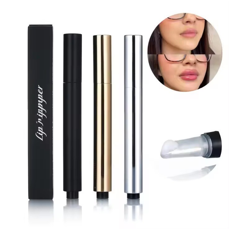 Custom Organic Vegan Lip Volumizer Extreme Tingle Burn Whitening Lip Plumper with Private Peptides Shea Butter Niacinamide