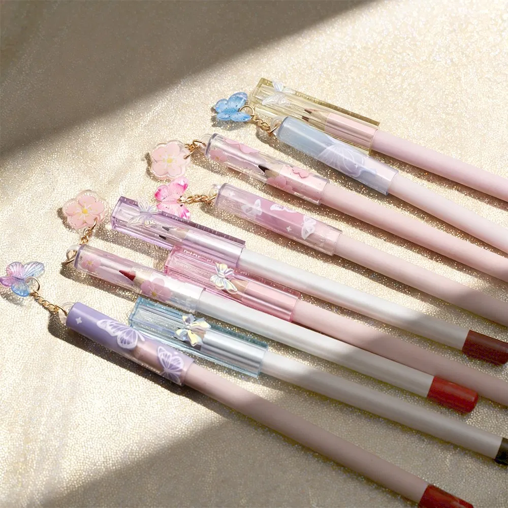 Wholesale Long Lasting Pink Lipliner Cute Keychain Waterproof Private Label Vegan High Pigment Lip Liner Pencil