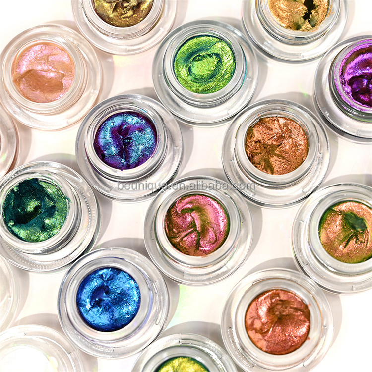 Private Label Chromic Rainbow Chameleon Creme Chrome Waterproof Eye Shadow Metallic Oem Creamy Holographic Pigment Eye Shadows