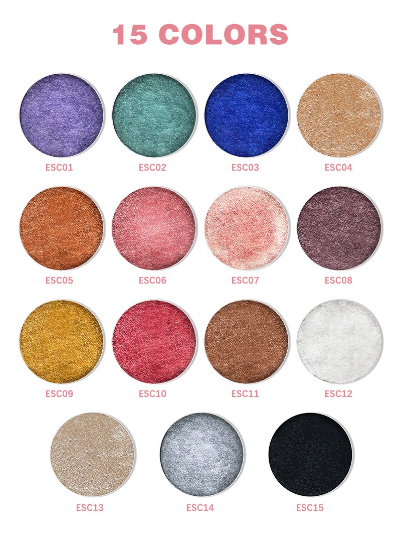 15colors High Pigment Customized Glitter Eye Shadow Private Label Single Shimmer Eyeshadow Cream