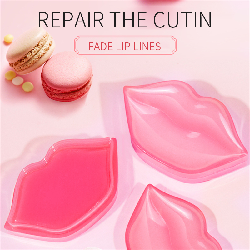 Organic Vegan Collagen Hydrogel Moisturizing Pink Sheet Lip Sleeping Mask Korean Wholesale Private Label Natural Crystal 3 Years