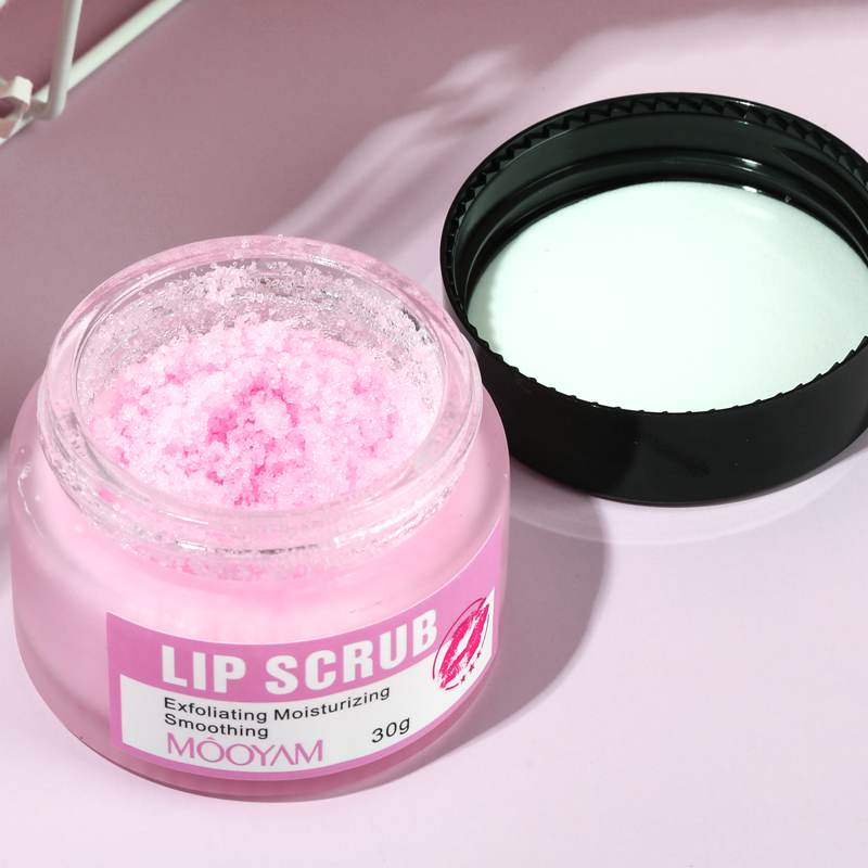 Lip Scrub Vendor Gentle Exfoliating Strawberry Flavors Sugar Moisturizing Nourishing Pink Lip Scrub for Dark Lips