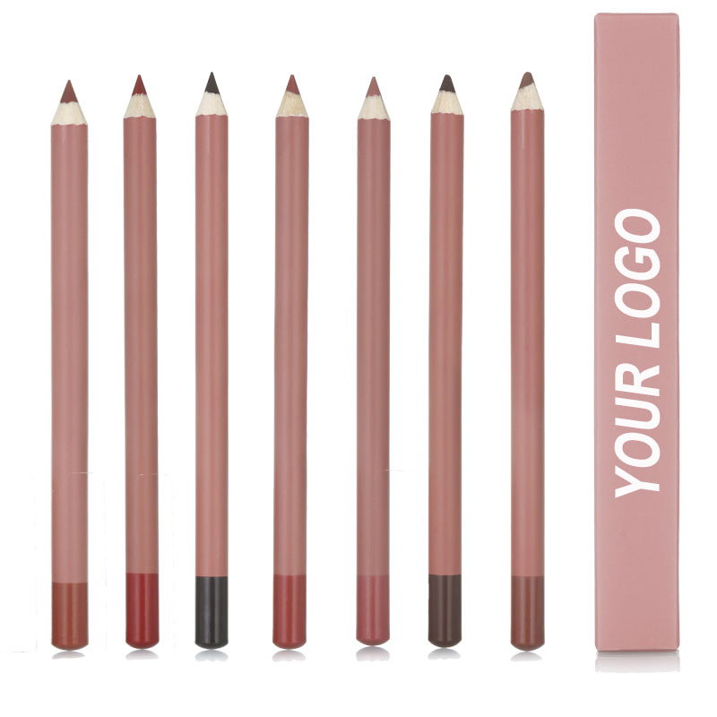 Waterproof 8 Shades Matte Texture Long Lasting Smudge Proof Wood Pencil Lip Liner