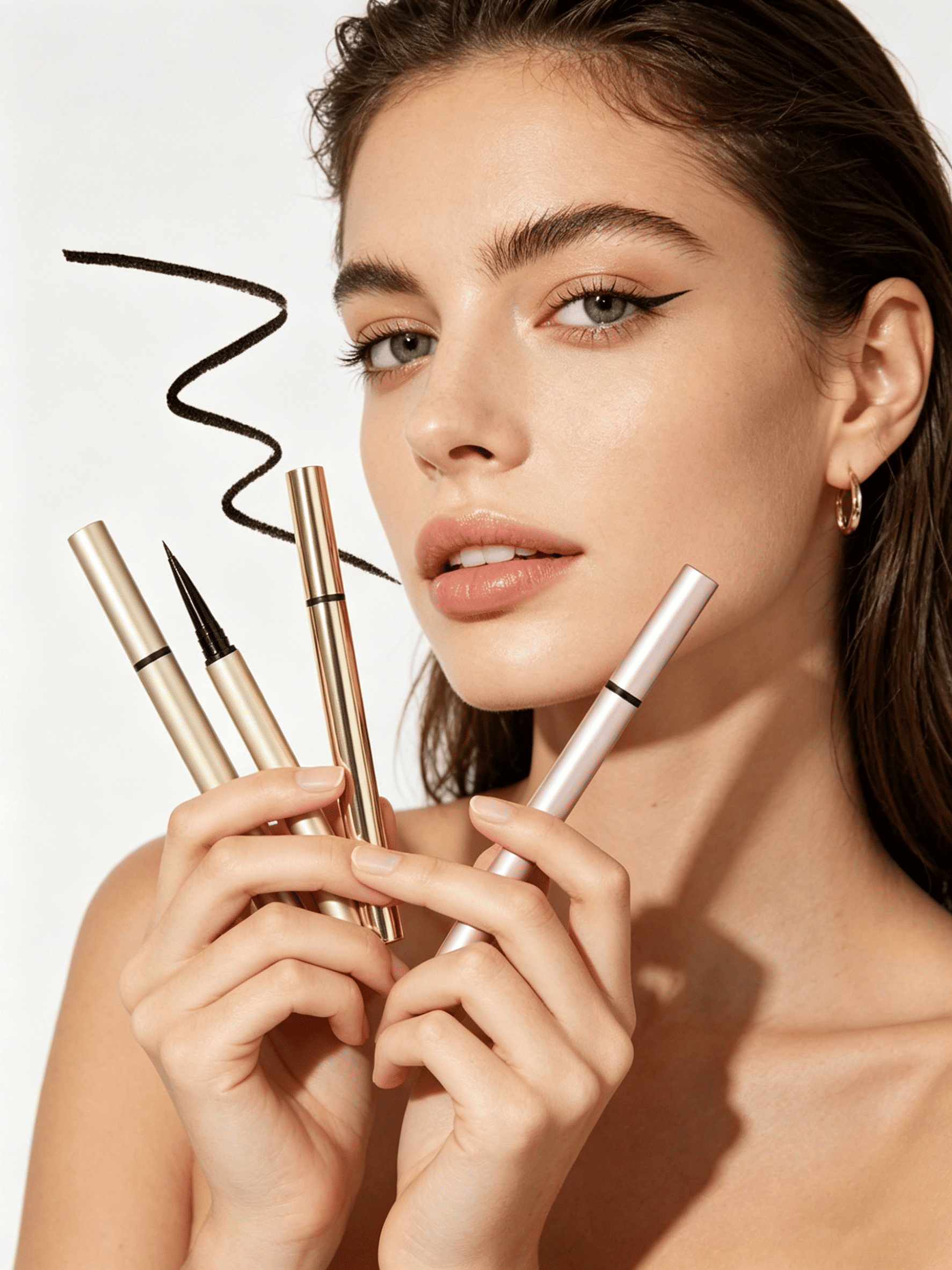No LOGO Mineral Waterproof Quick-drying Long-lasting Eyeliner Pencil Gold and Silver Gel Pencil for Eye Use