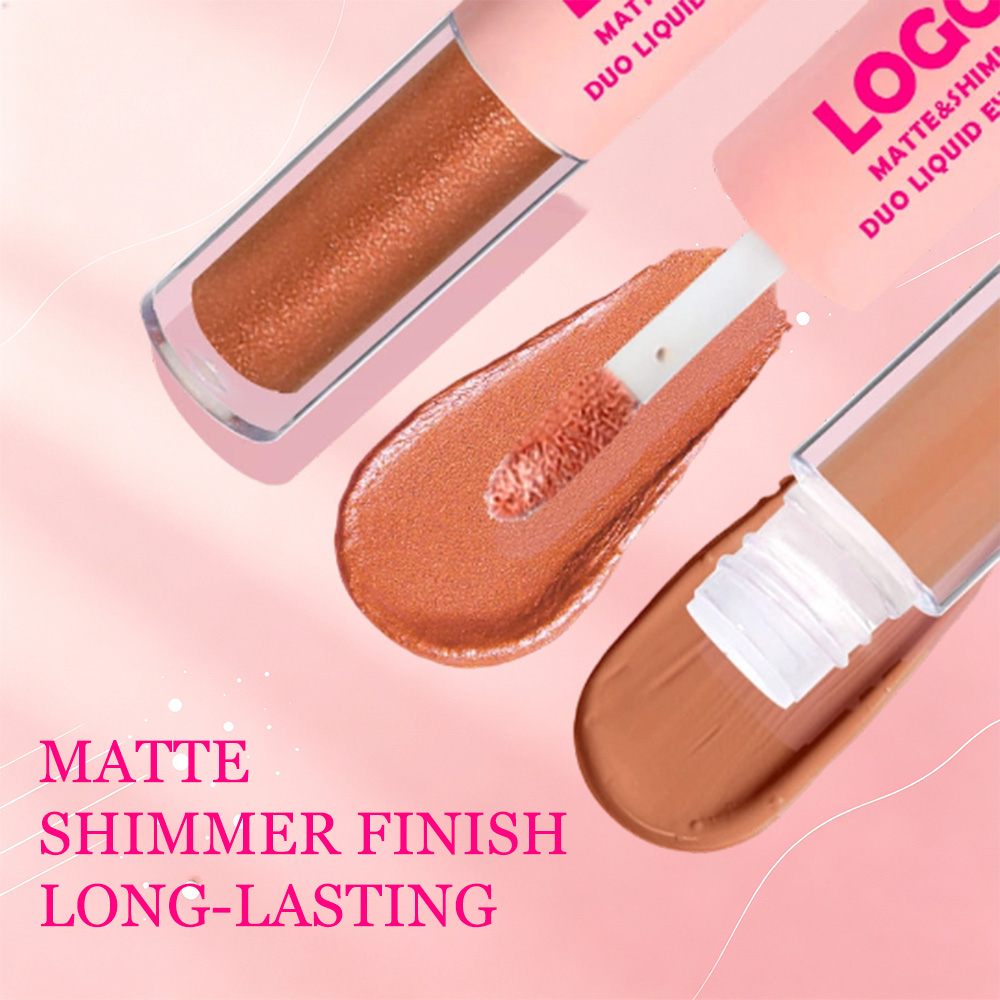 Private Label Double Head Liquid Eyeshadow Glitter Finish Hyaluronic Acid Hydrating Quick Dry Dewy Brightening Eye Makeup