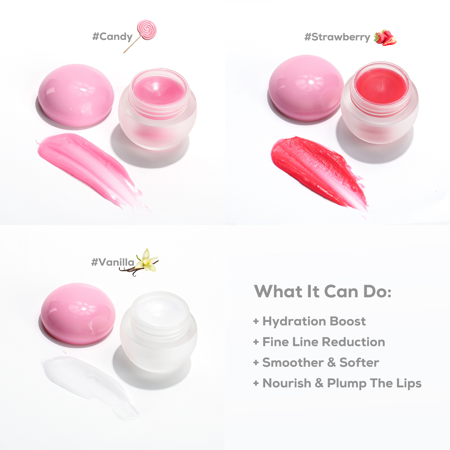 Custom Natural Vegan Hydration Lip Mask Plump Moisturizing Lip Balm Candy and Fruit Flavor Lip Care Mask Overnight