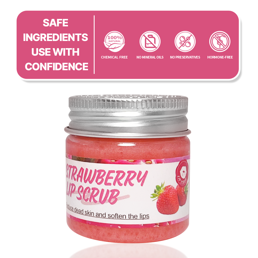 Scrub Custom Brightening Lip Exfoliator Pink Strawberry Lip Scrub for Lips Scrub