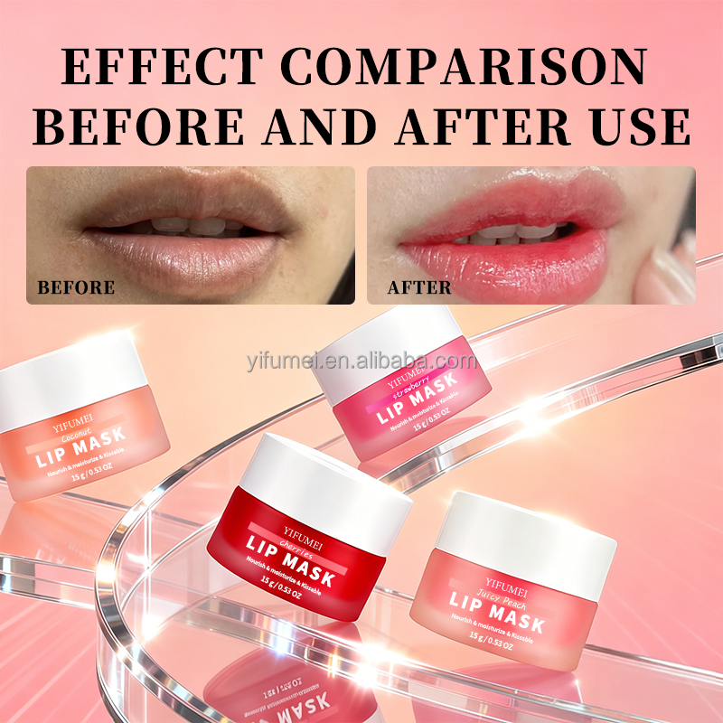 Custom Logo Lip Balm Pink Peach Hyaluronic Acid Vegan Organic Lip Mask Moisturizing Repair Anti Chapped Lip Care For Daily Use
