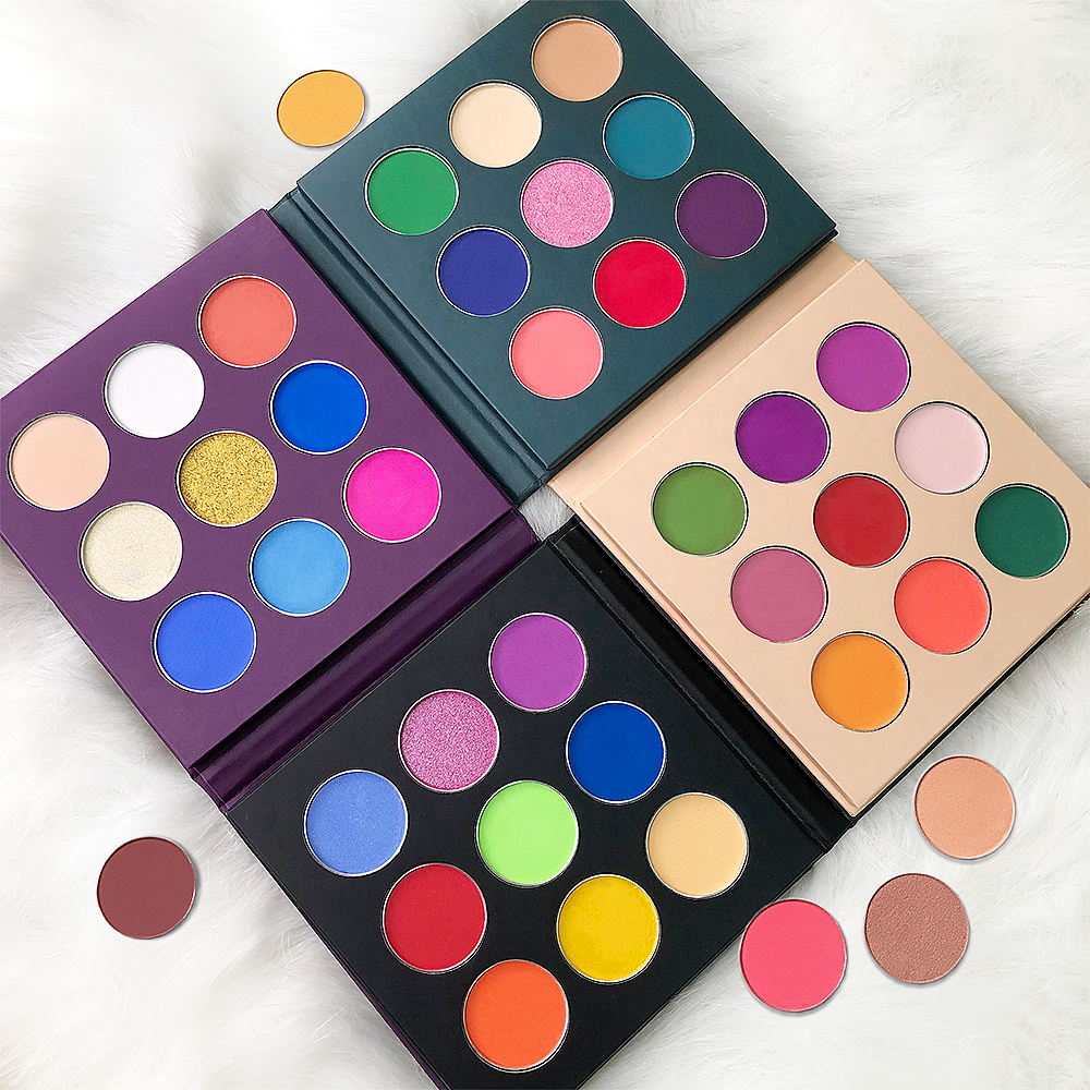 9 COLOR PALETTE - High Quality Custom Private Label Wholesale Eye Shadow Makeup Magnetic Palette Vegan Matte Luminous Metallic Nature Cream Powder