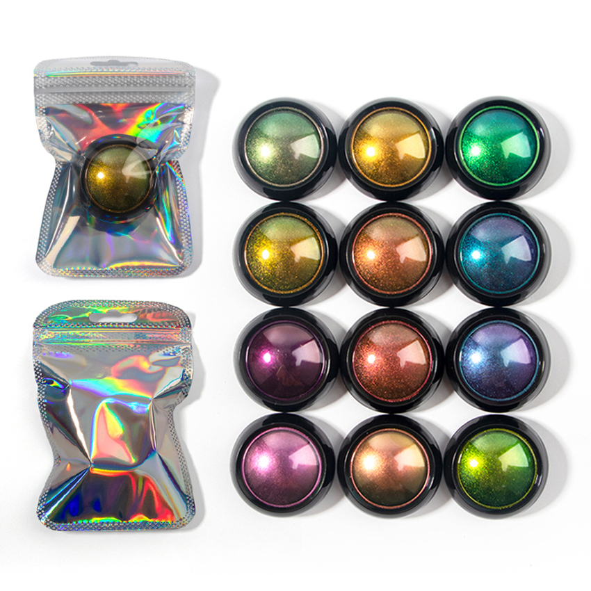 Loose Pigment Eye Shadow Powder Metallic Shimmer Multichrome Single Chameleon Cruelty Free Mineral High Pigment Long-Lasting
