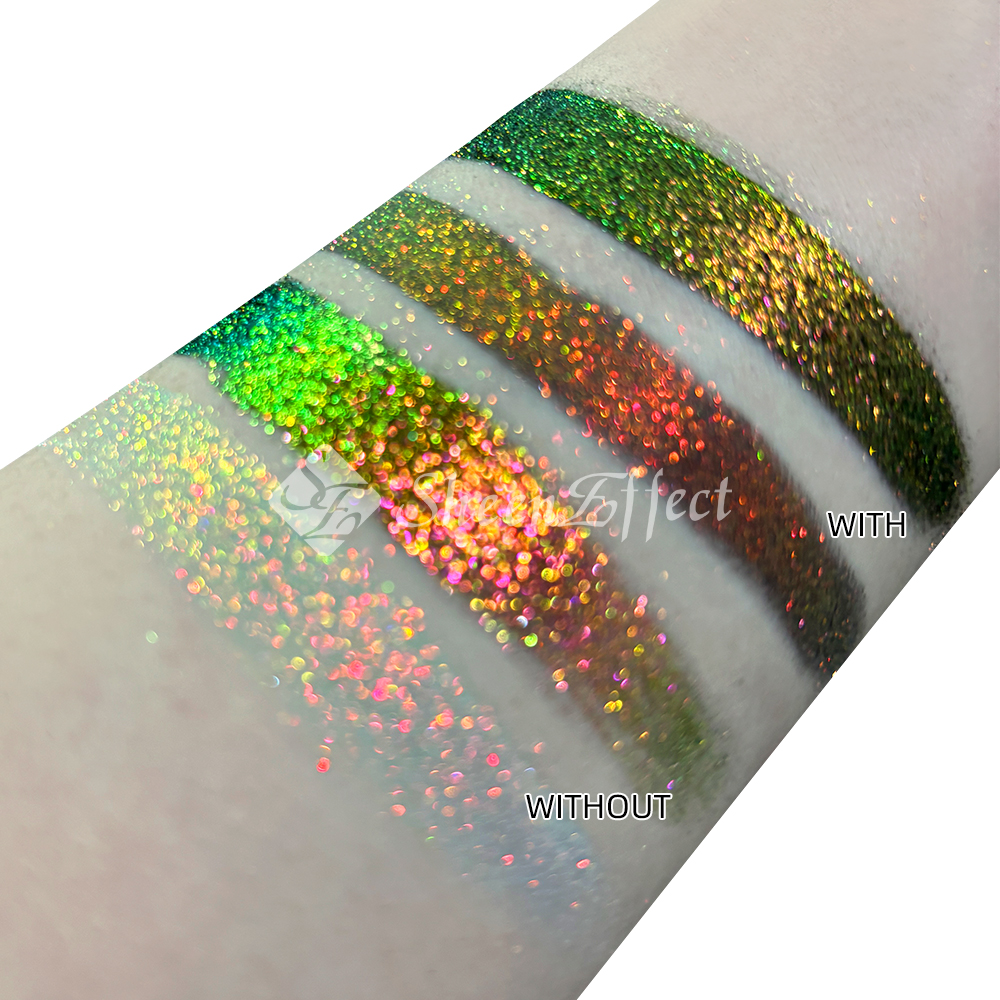 Sheeneffect Black Eye Makeup Primer for Multichrome Color Shift Eyeshadow Black Lip Primer for Mulrichrome Chameleon Lip Gloss