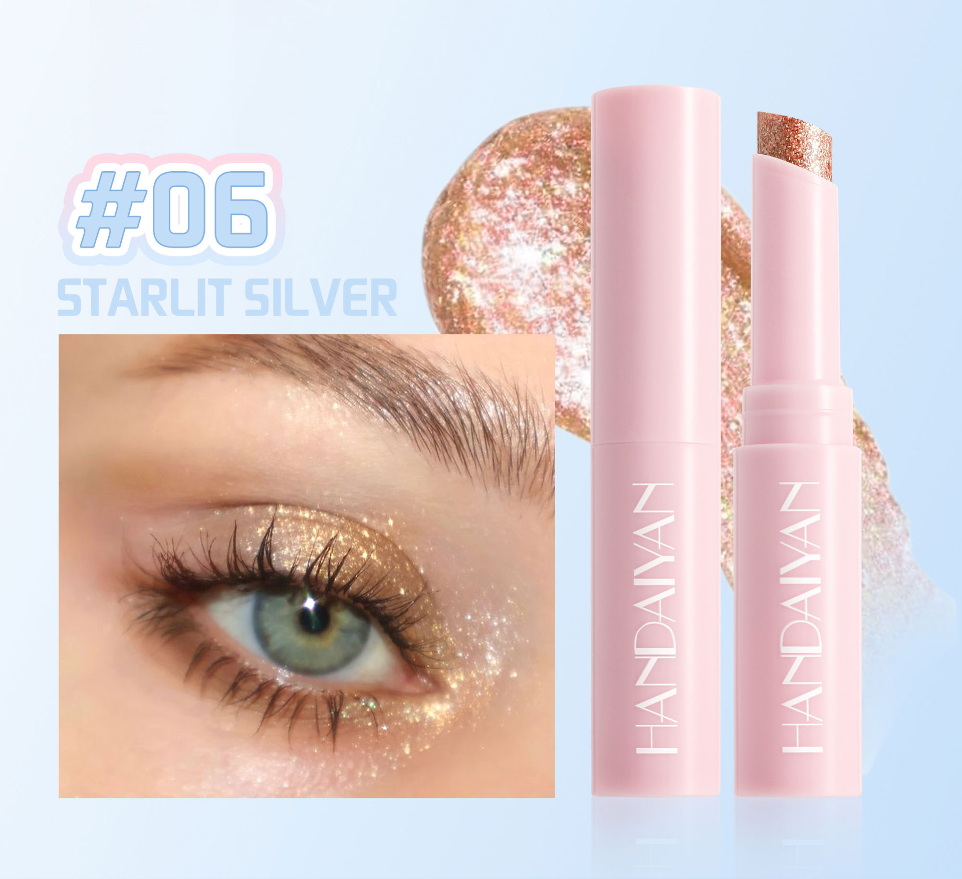 Water GlossHighlighter Eyeshadow Stick Ultra-fine ShimmerMulti-color Eyeshadow Highlighter Stick