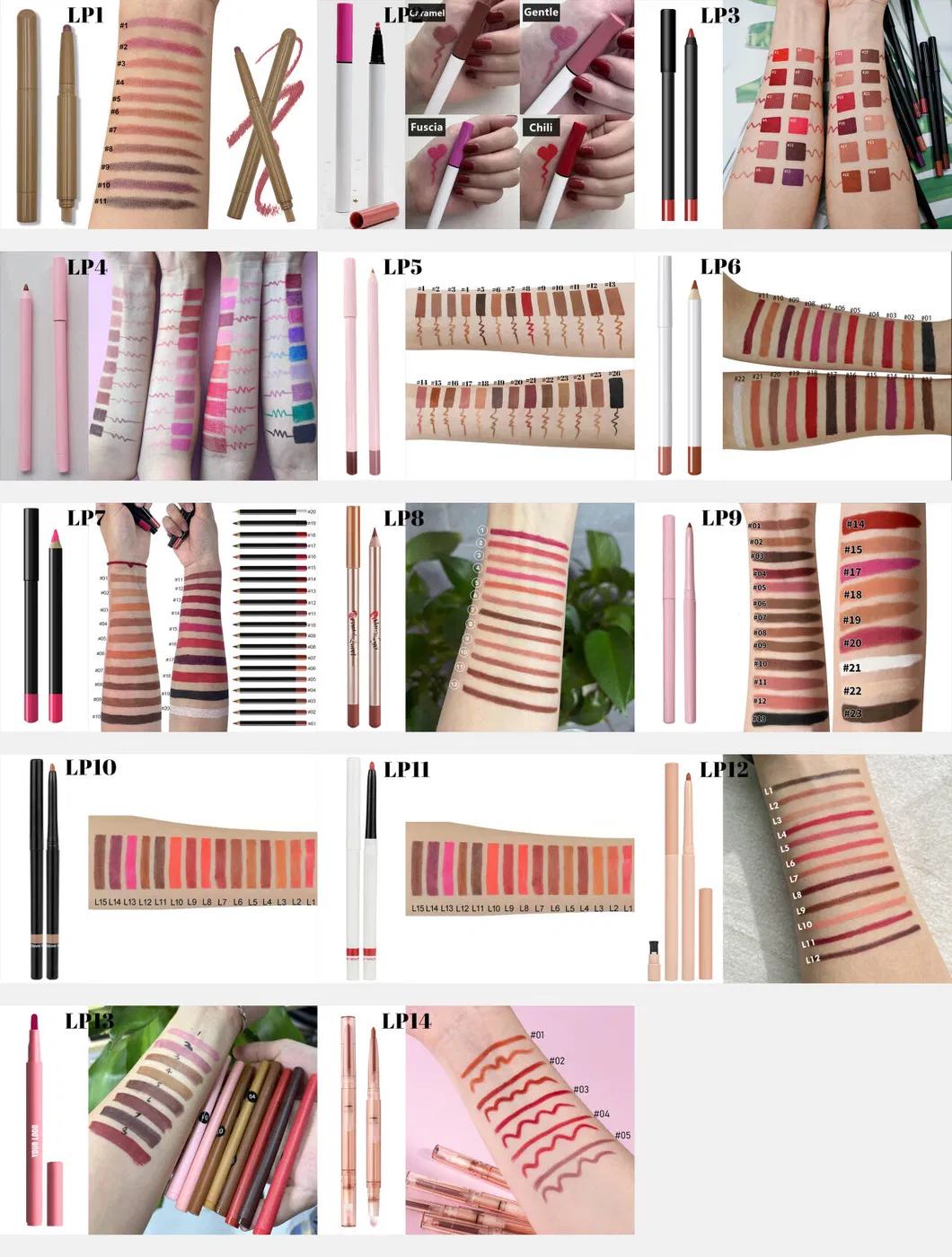 Wholesale Long Lasting Pink Lipliner Cute Keychain Waterproof Private Label Vegan High Pigment Lip Liner Pencil