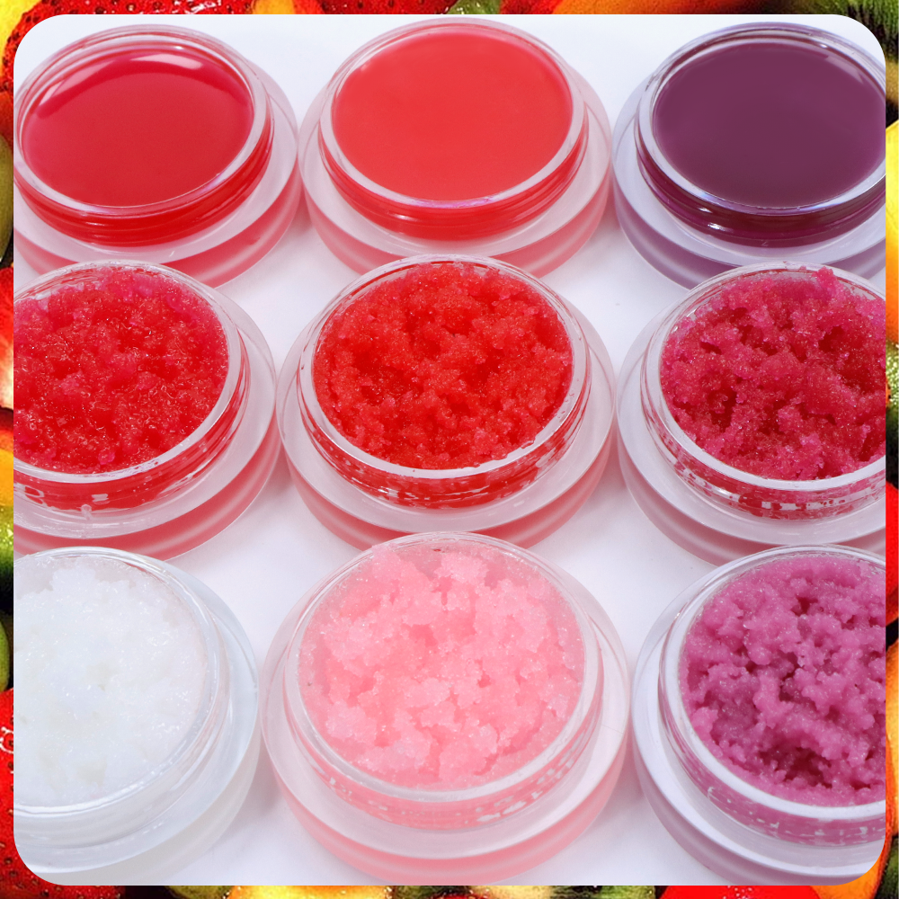 New Arrivals 2 in 1 Pink Vegan Fruit Sugar Lipscrub Exfoliating Smooth Light Brightening Lip Scrub and Balm Set
