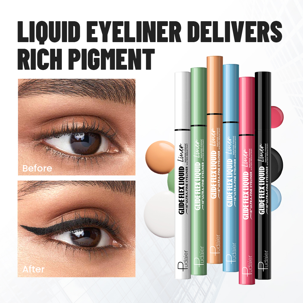 Custom Logo 12 Colors Liquid Eyeliner Pen Waterproof Fine Tip Long Lasting Smudge Proof Eyeliner Makeup Private Label Cosmetics